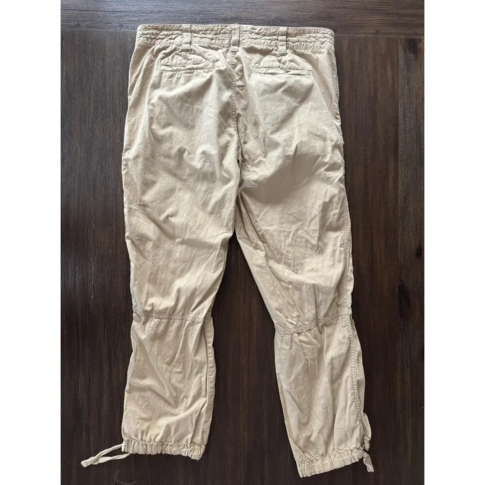 Lauren Ralph Lauren Pants Womens 10 Khaki Utility Safari Ruched Tie - Picture 2 of 9